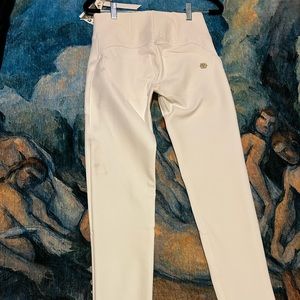 Freddy NWT faux leather white leggings.